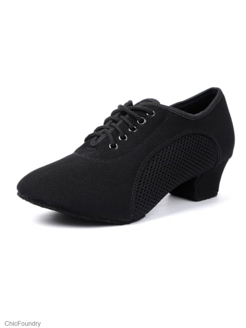 Women's Lace-Up Ballroom Dance Shoes Latin Salsa Heels Suede Sole Practice